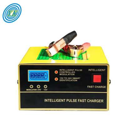 Portable smart 10 amp battery charger 12/24V for lead acid battery use